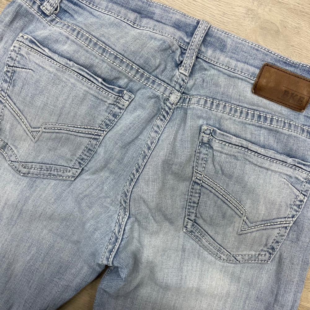 BKE Jake Jeans Mens 34R Light Wash Bootcut Denim ABS15197